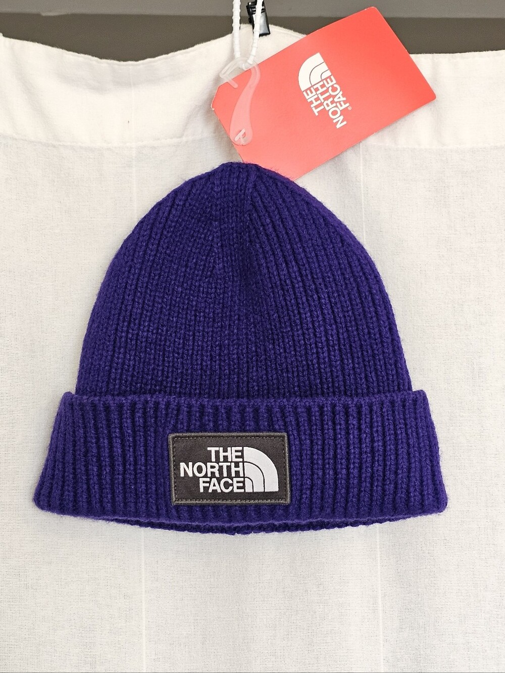 NWT The North Face Logo Box Cuffed Beanie - Purple / Unisex One Size